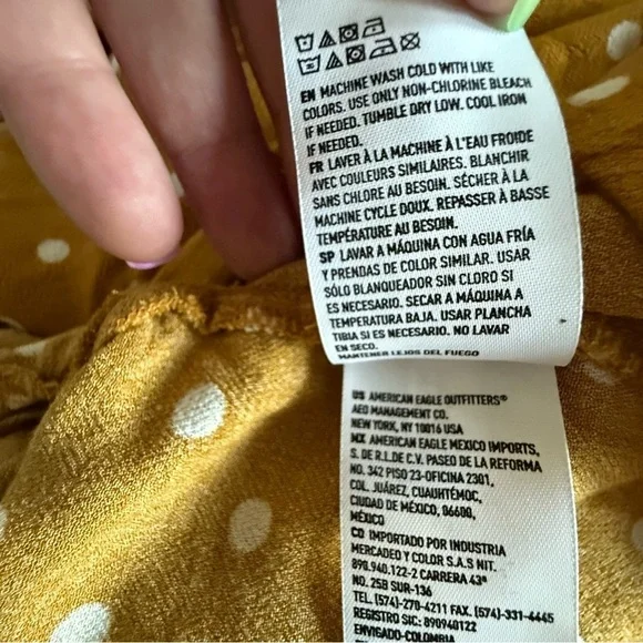 American Eagle Outfitters Mustard Polka Dot Romper - Picture 12 of 13